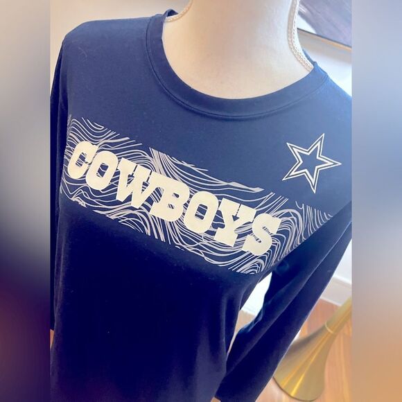 Nike Dri fit womens Dallas Cowboys Dark Blue Long Sleeve Shirt size S - Picture 2 of 6